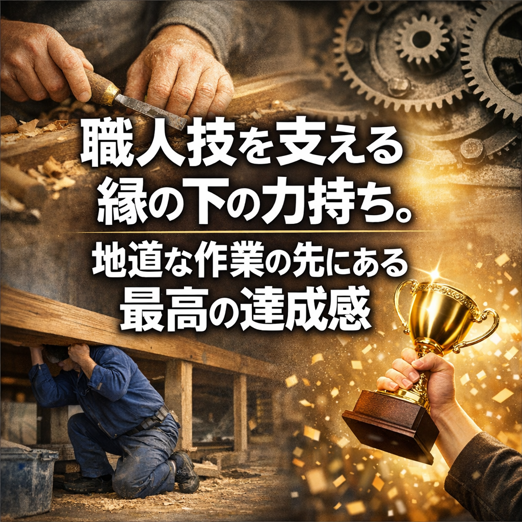職人技を支える縁の下の力持ち。地道な作業の先にある最高の達成感