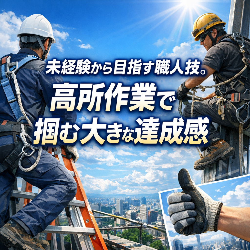 未経験から目指す職人技。高所作業で掴む大きな達成感
